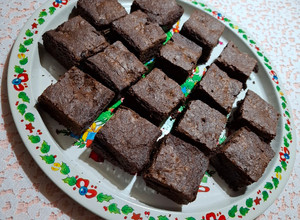 Una foto de Brownies de triple chocolate