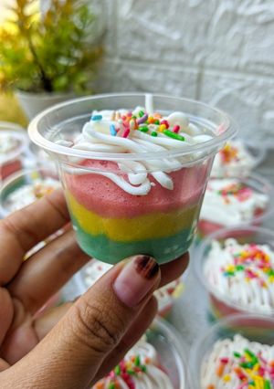 Foto resep Rainbow Cake Kukus Mini Cup