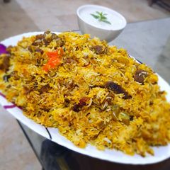 A picture of Mutton Dum biryani(Hyderabadi style).