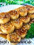 Sweet and Savory Grilled Tofu Skin Rolls on Skewers