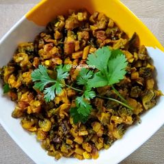 A picture of Karela, Aloo Fry/Bitter gourd, Potato Fry Without bitterness.