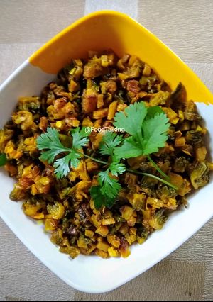 A picture of Karela, Aloo Fry/Bitter gourd, Potato Fry Without bitterness.