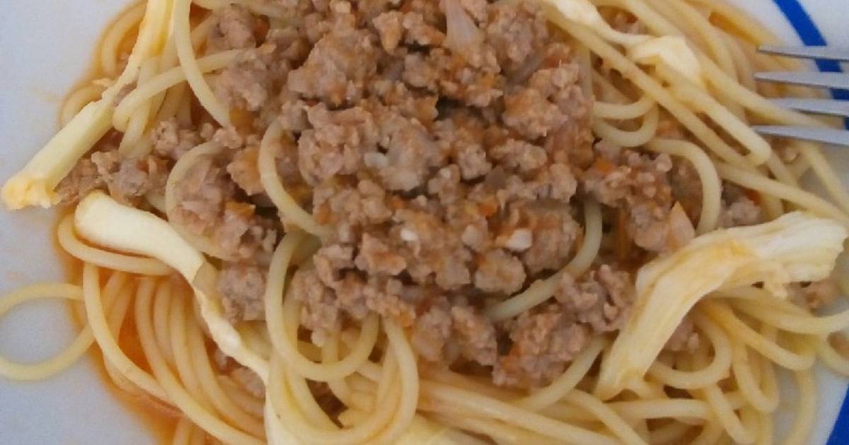Spaguetti con carne molida Receta de macn1987- Cookpad