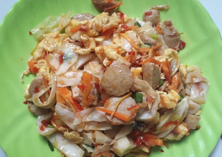 Orak arik sayur telur bakso