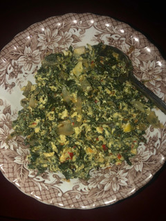 A picture of Vegetables egg sauce.