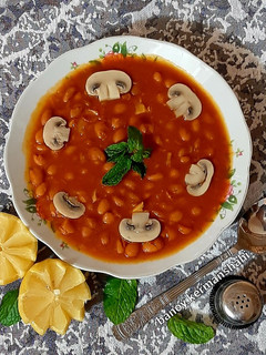 عکسی از دستور خوراک لوبیا چیتی با قارچ داخل زودپز(چالش روزهای پر مشغله)