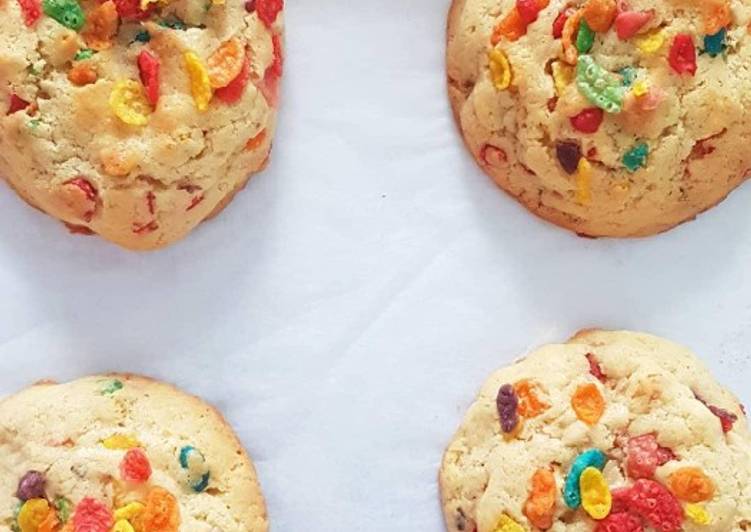 Bagaimana Menyiapkan Fruity Pebbles Cookies (soft cookies), Enak Banget