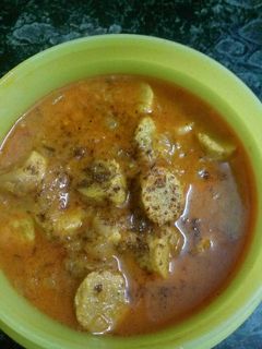 A picture of Besan ke gatte ki sabzi.