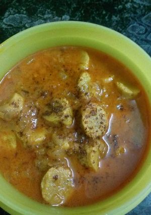 A picture of Besan ke gatte ki sabzi.