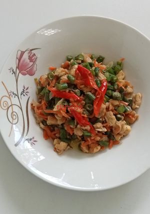 Foto resep Oseng-oseng kacang panjang tempe