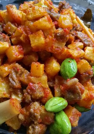 Foto resep Sambel goreng kentang, daging sapi dan pete