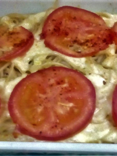 Una foto de Tallarines a la Carbonara al Horno