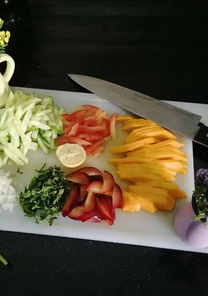 A picture of Mango salsa.