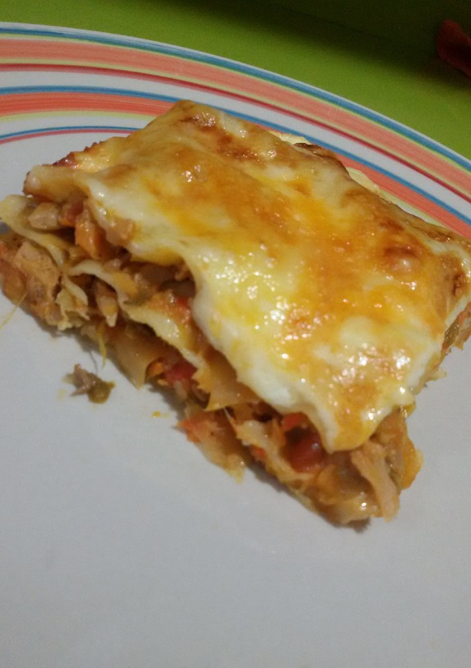 Una foto de Lasaña de atún y verduras con thermomix