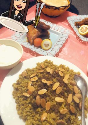 صورة لوصفة الفريكة مع الدجاج المحمر