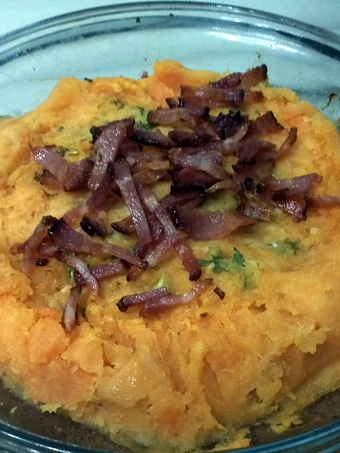 Easy Steps Make|Recipe} LG BAKED SWEET POTATO WITH BLUE CHEESE TOP SMOKE BACON the Tasteful, Appealing