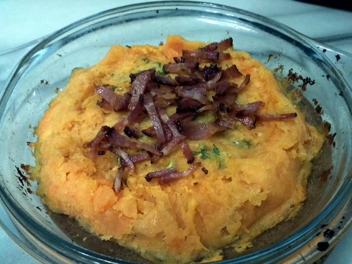 Recipe LG BAKED SWEET POTATO WITH BLUE CHEESE TOP SMOKE BACON the Can Spoil the Tongue Really delicious