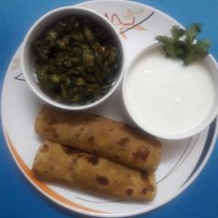 A picture of Lauki Chana dal paratha.