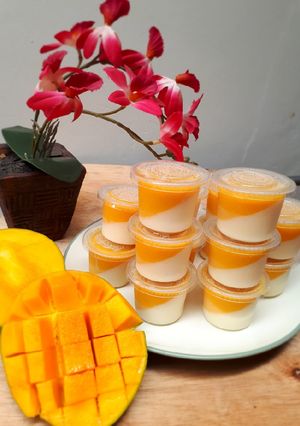 Foto resep Puding lapis mangga susu