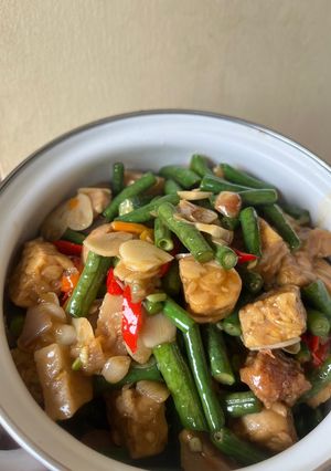 Foto resep Tumis tempe kacang panjang