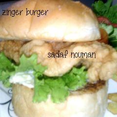 A picture of Zinger burger's.