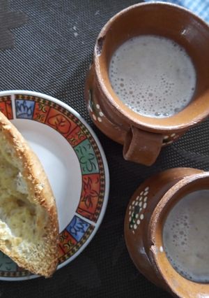 Una foto de Atole de mazapán ☕🍪