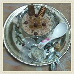 A picture of Choco-vermicelli pudding.