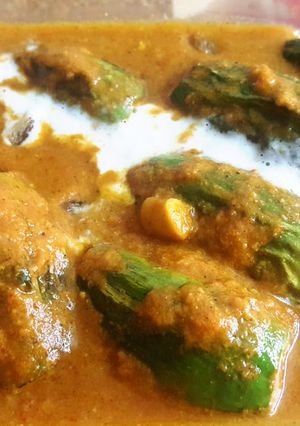 A picture of Parwal Dolma (Stuffed pointed gourd).