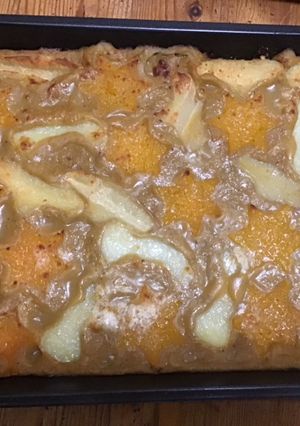 Une photo de Gratin de panais,courge butternut et pommes de terre aux deux fromages