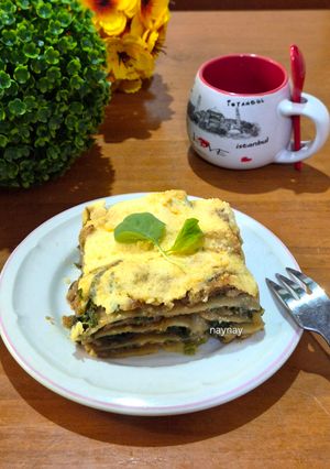 Foto resep Creamy Chicken Soy Sauce Lasagna with Spinach