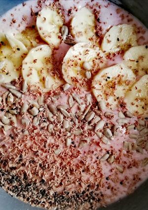 Φωτογραφία της συνταγής Smoothie bowl με μπανάνα🍌& φράουλα🍓