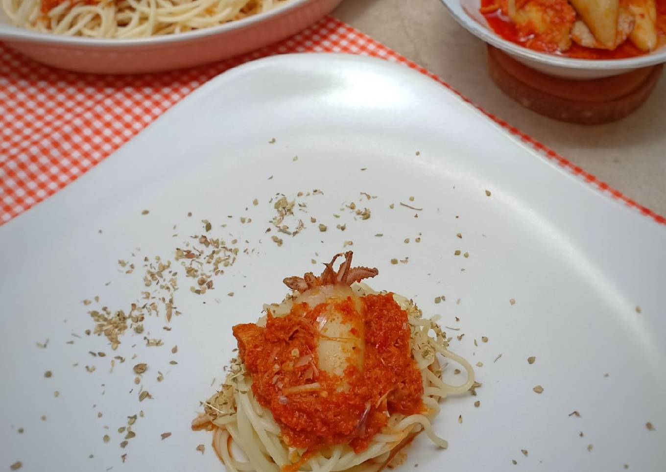 Spaghetti feat cumi sambal kecombrang