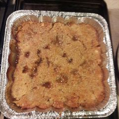 A picture of Nikki's peach cobbler.