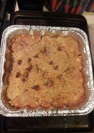 A picture of Nikki's peach cobbler.