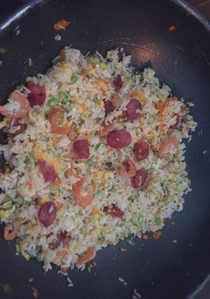 Hình của món Cơm chiên lạp xưởng, tôm khô 🦐🦐🦐.