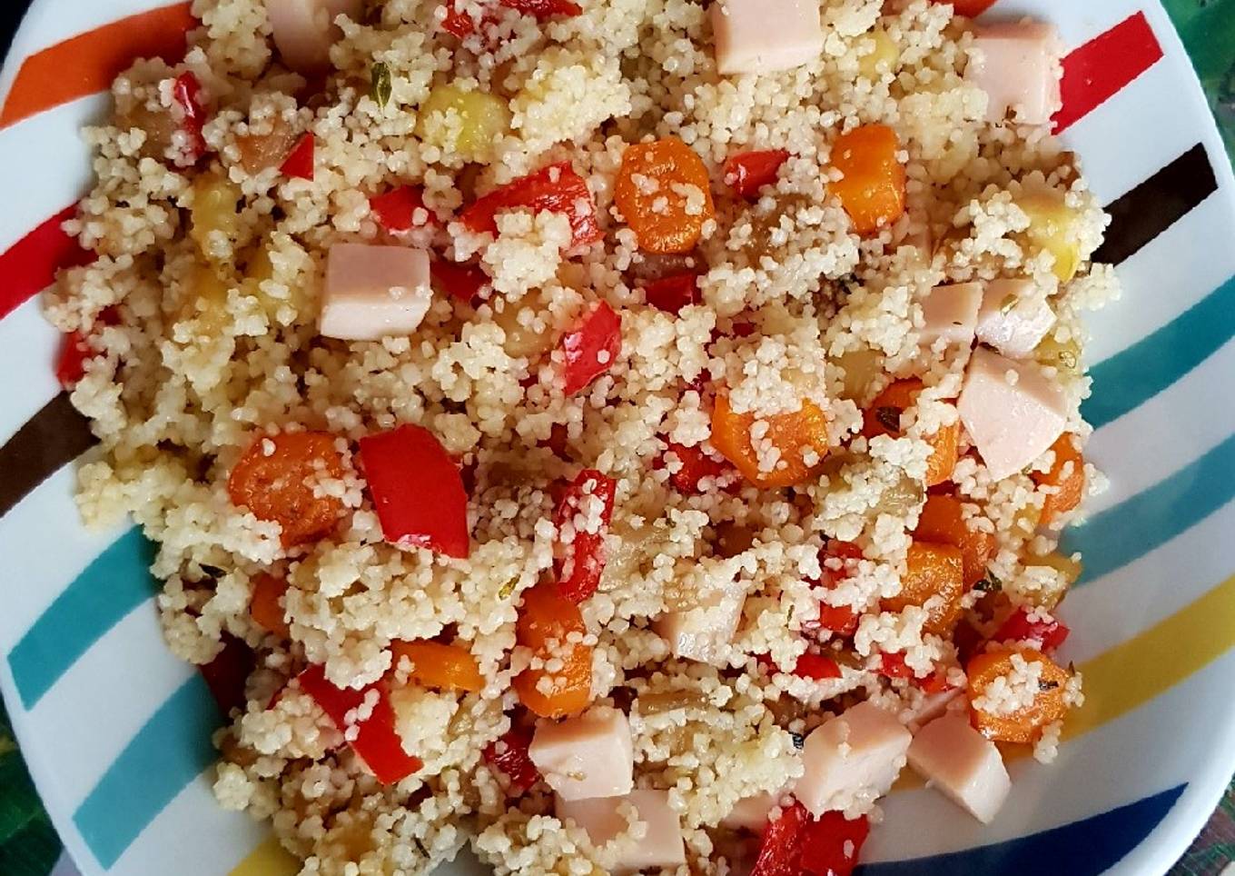 Cous cous de verduras y pechuga de pollo