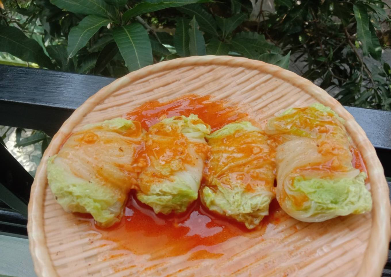 Sawi Gulung Udang Ayam Kukus