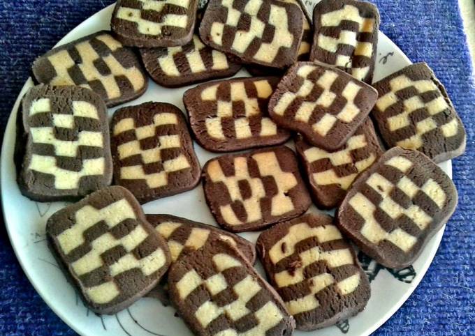 Recipe of Super Quick Vanilla and Chocolate Checkerboard Cookies