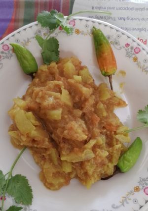 A picture of Lauki ki bhujia (Gourd).