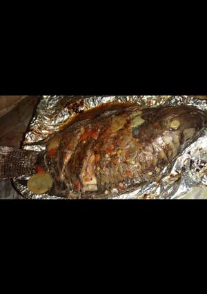 A picture of Roasted fish.