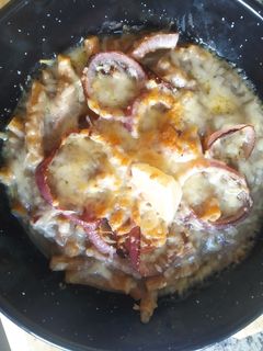 Una foto de Pasta de garbanzos con salsa de portobello