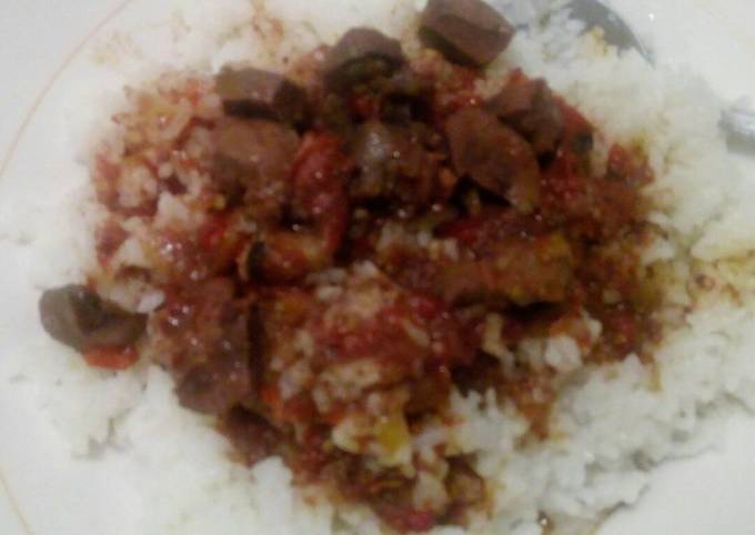 Easiest Way to Prepare Jamie Oliver Coconut rice with wet fried liver