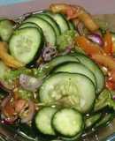 Israeli Salad + Pipino (Cucumber) Ensalada - pickled no cook