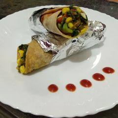 A picture of Spinach & mix veg wraps.