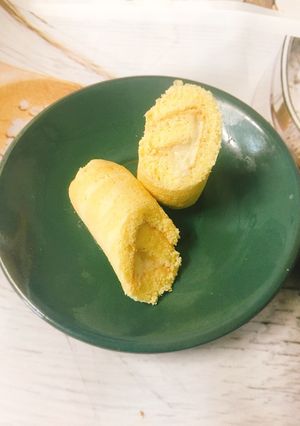 Hình của món Bánh cuộn nhân custard chuối.