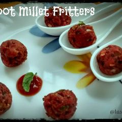 A picture of Beetroot Millet Pakodas/Fritters.