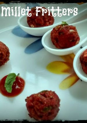 A picture of Beetroot Millet Pakodas/Fritters.