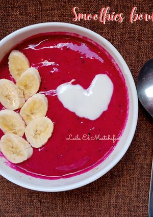 Foto resep Smoothies bowl "Banana manggo dragon fruit" creamy less sugar