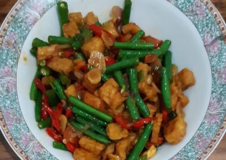 Tumis tempe kacang panjang Tumis tempe kacang panjang