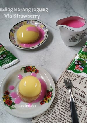 Foto resep Puding Karang Jagung Vla Strawberry